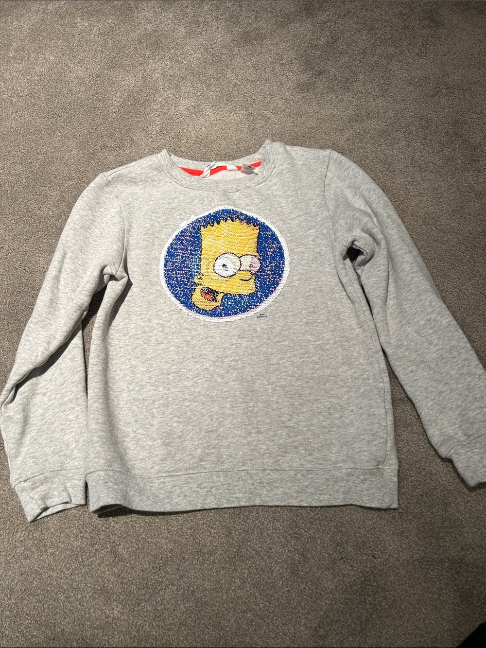 H&M Light Gray Kids Sweatshirt with Bart Simpson